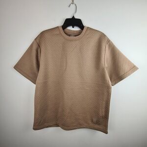 Saints Studio Men's Apparel Desert Taupe Embossed T- Shirt Small Streetwear Boxy